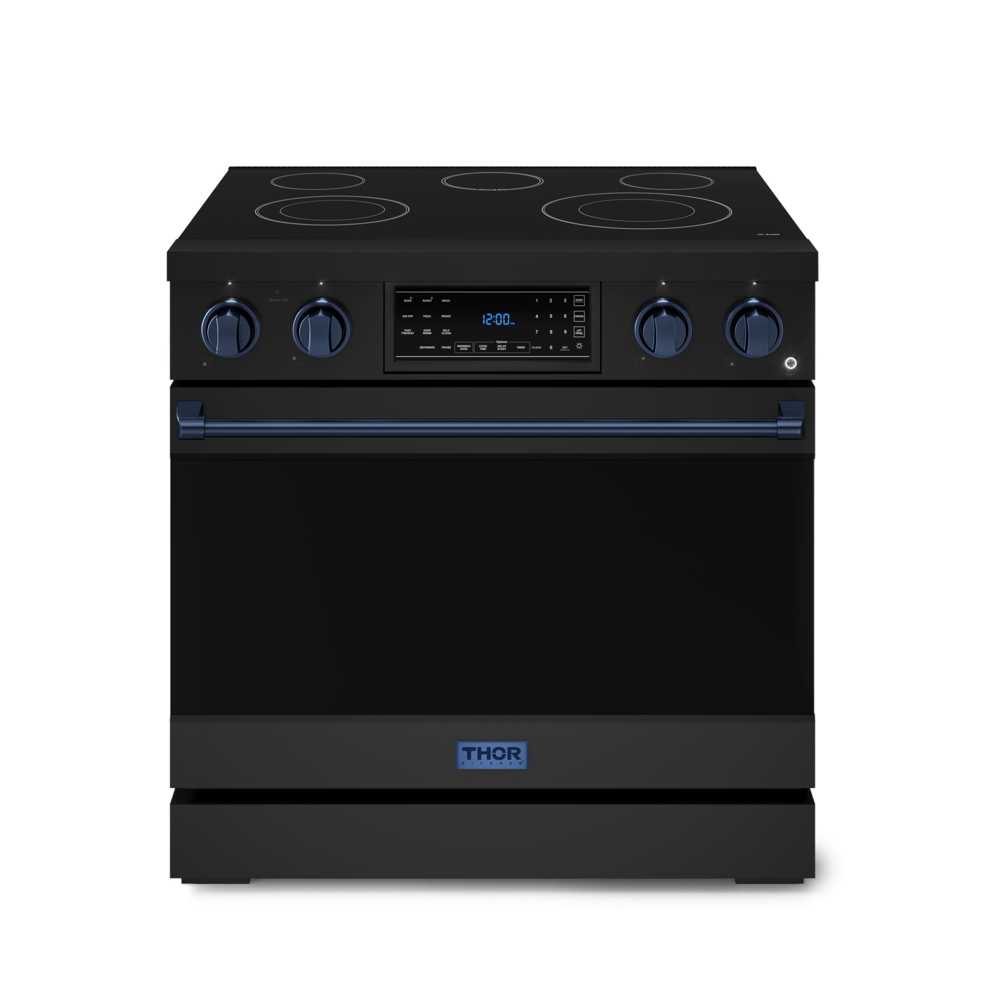 36 Inch Professional Electric Range With Tilt Panel Touch Control In Black/navy Blue Gordon Ramsay Series