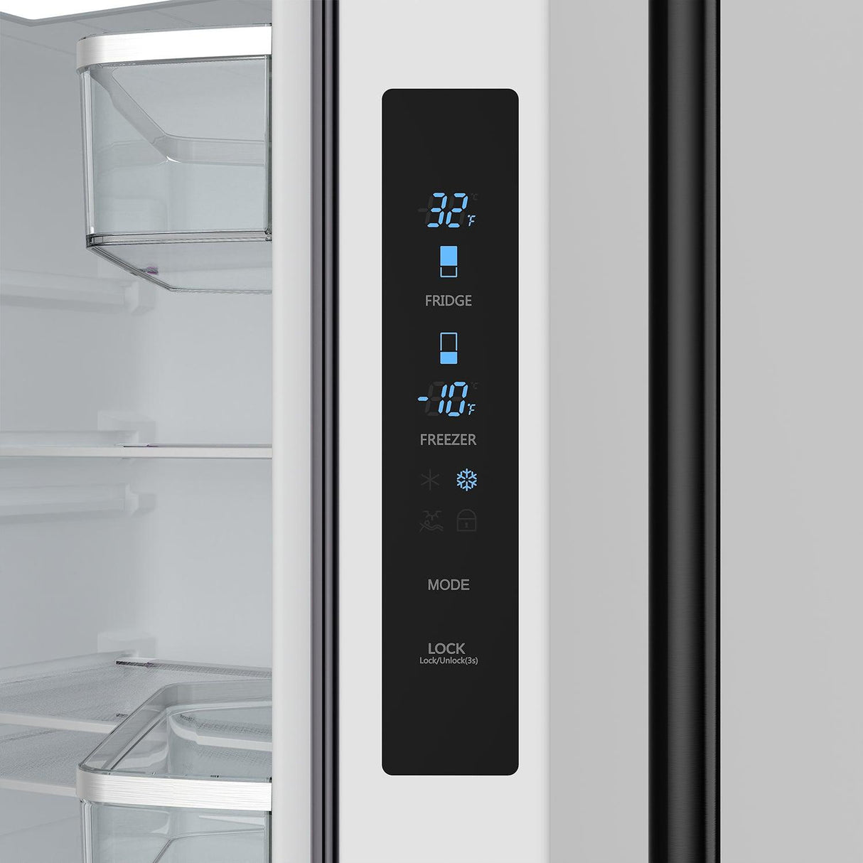 30 Inch French Door Counter Depth Refrigerator With Ice Maker - White/black Gordon Ramsay Series