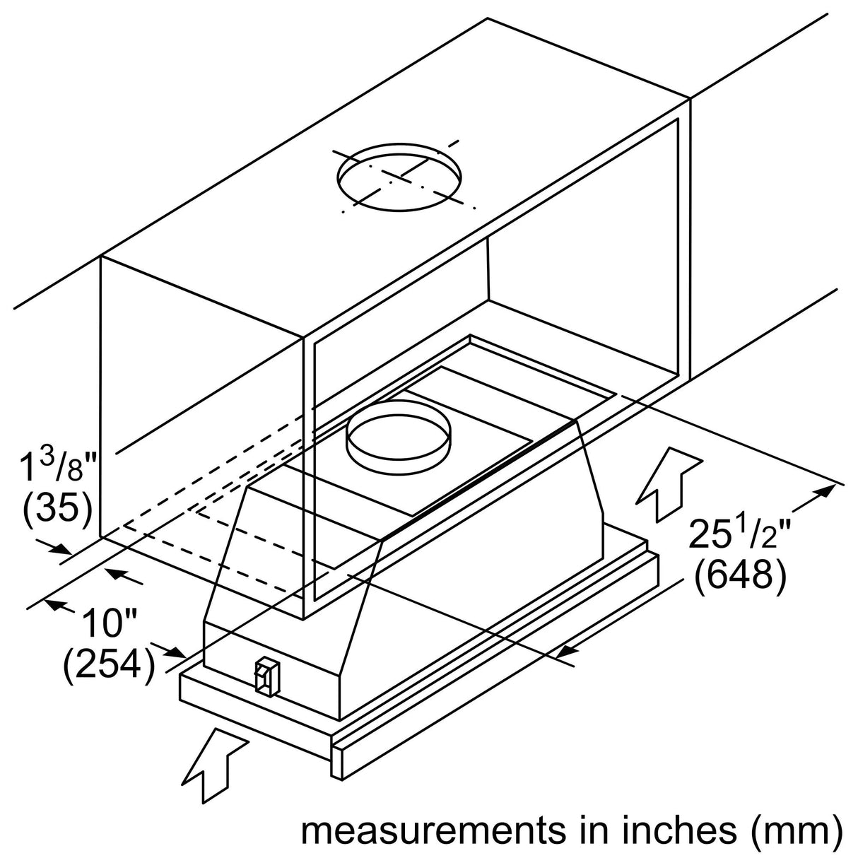 500 Series, 30" Pull-out Hood S/S