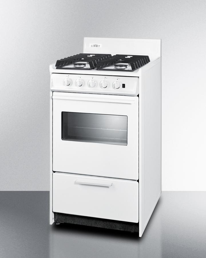 20" Wide Gas Range, Sealed Burners