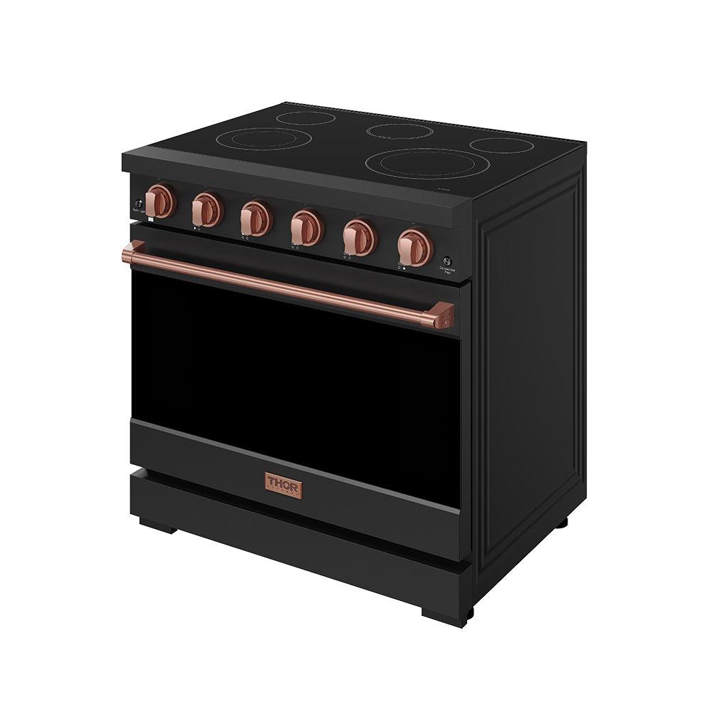 36 Inch Professional Electric Range In Black/rose Gold Gordon Ramsay Series