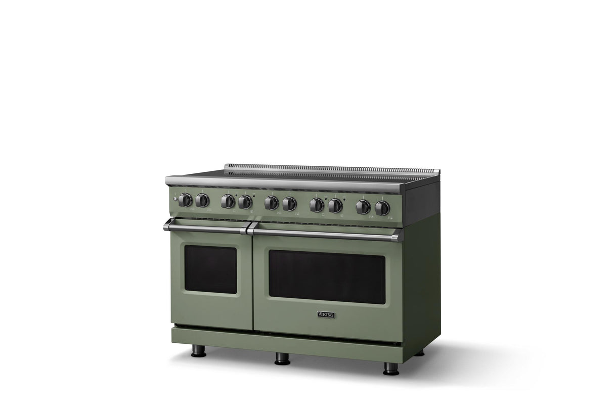 48"W. Induction Range (Finish: Eucalyptus, Trim: Polished Chrome)