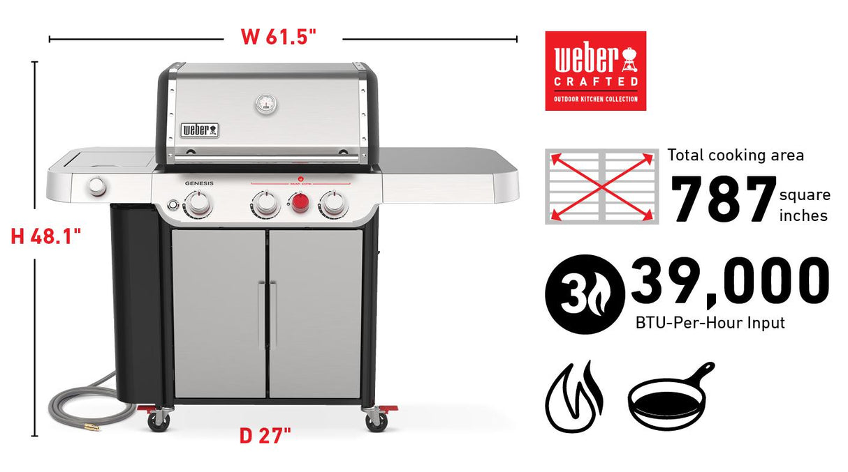 Genesis S-335 Gas Grill (Natural Gas) - Stainless Steel