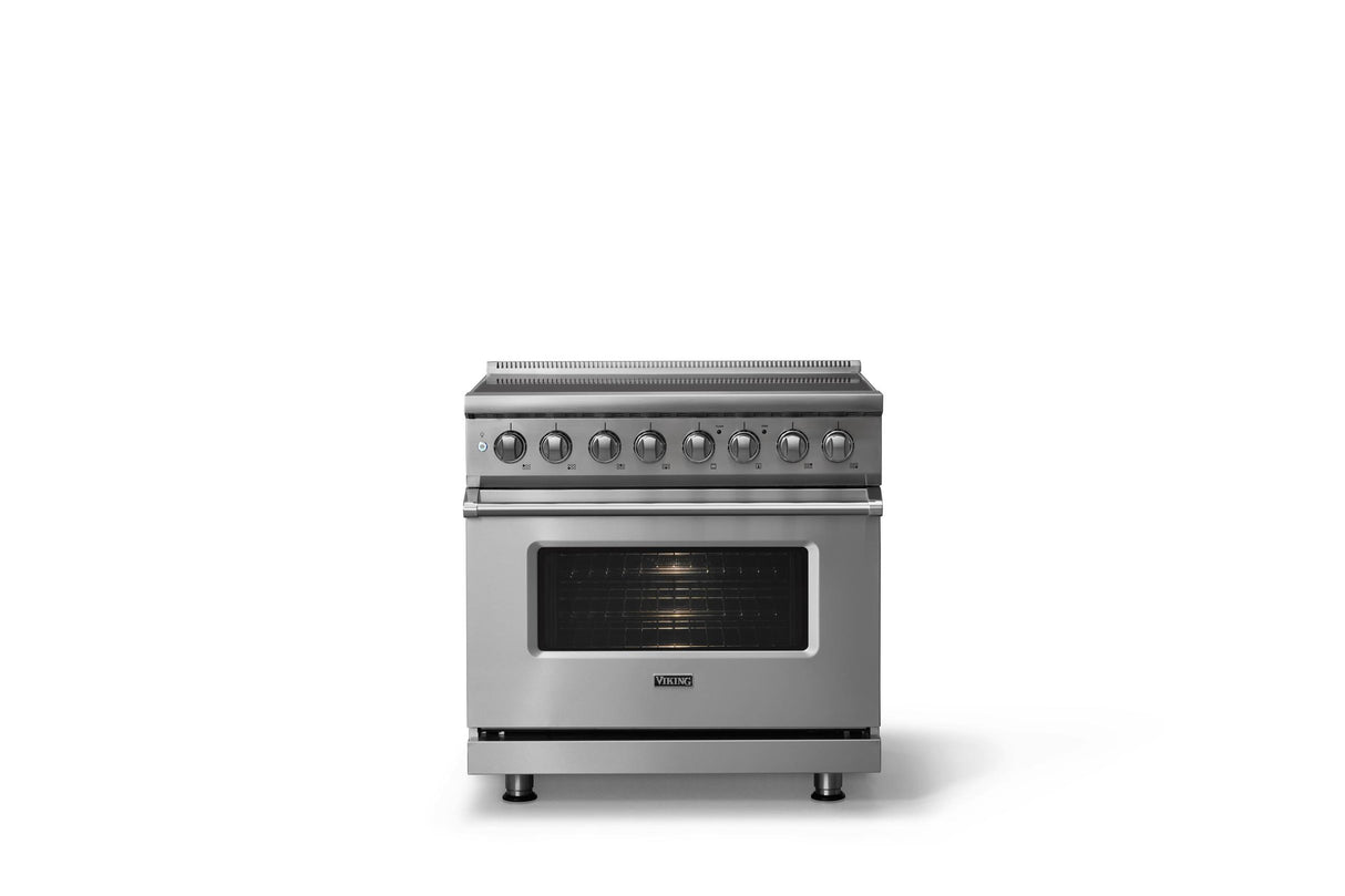 36"W. Induction Range (Finish: Stainless Steel, Trim: Polished Chrome)