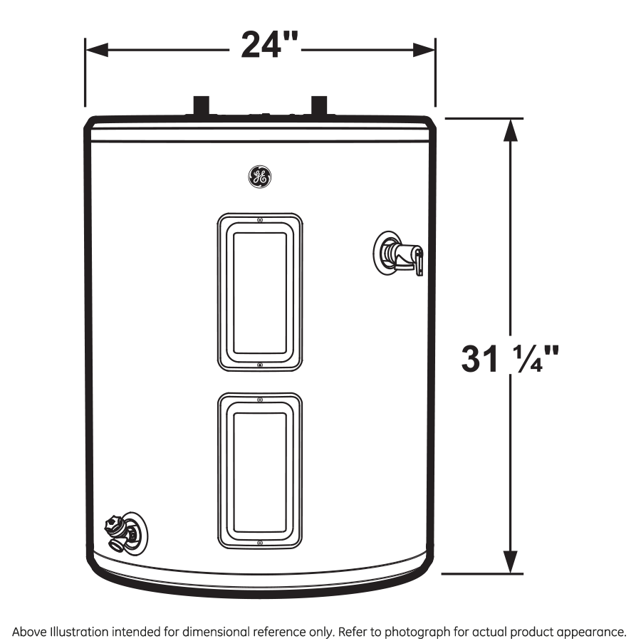 GE® 26 Gallon Top Port Lowboy Electric Water Heater