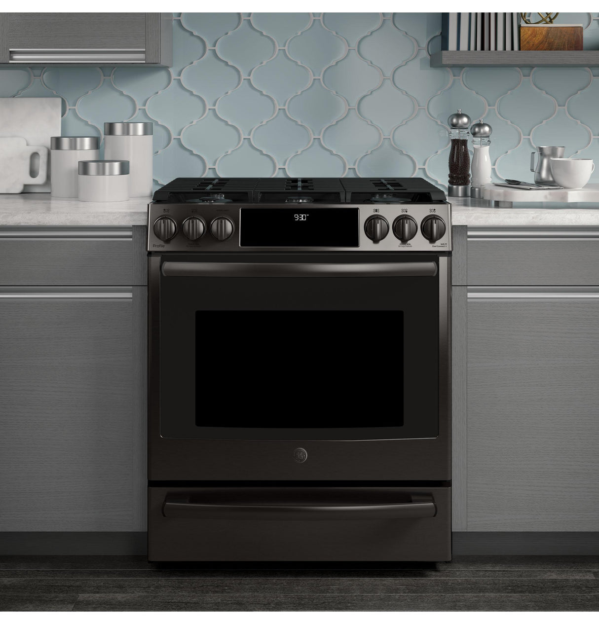 GE Profile™ 30" Smart Slide-In Front-Control Gas Range