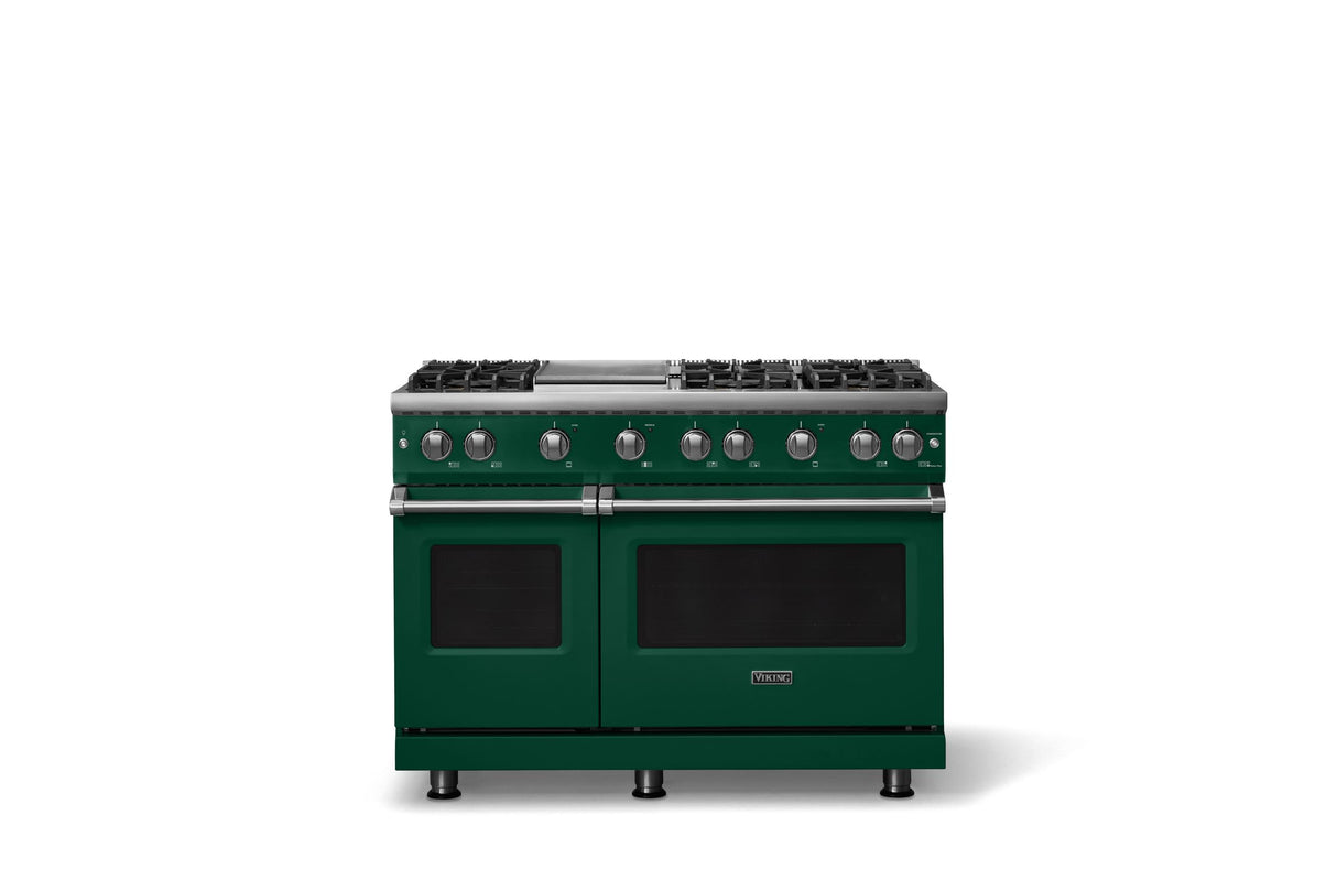48"W. Sealed Burner Gas Range (Burner: 6g, Finish: Ivy, Trim: Polished Chrome, Fuel: Propane)