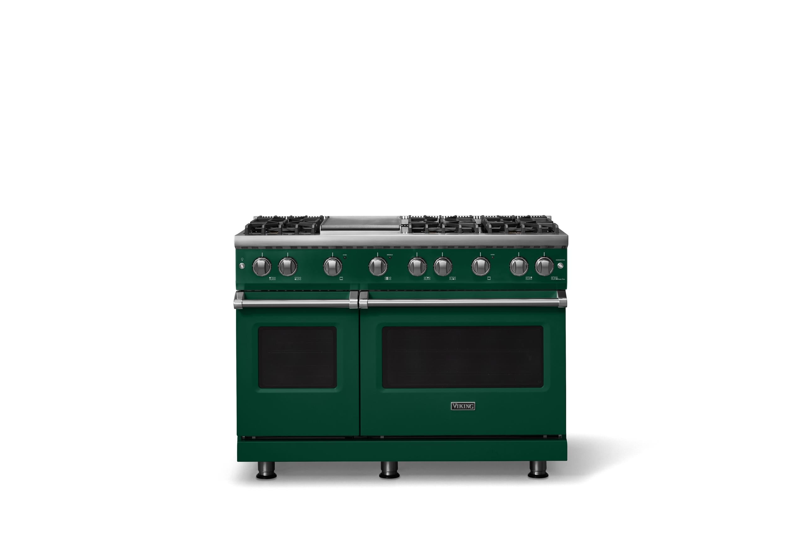 48"W. Sealed Burner Gas Range (Burner: 6g, Finish: Ivy, Trim: Polished Chrome, Fuel: Propane)