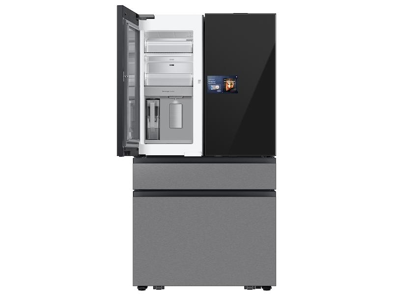 Bespoke 23 cu. ft. Counter Depth 4-Door French Door Refrigerator with AI Home & AI Vision Inside™ in Charcoal Glass and Stainless Steel