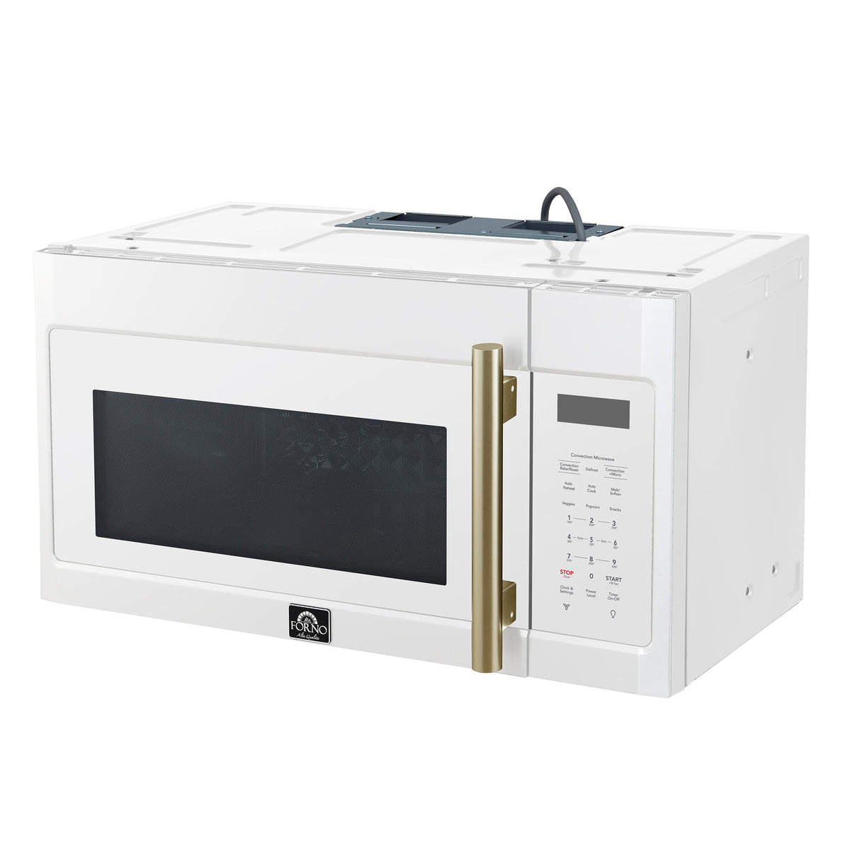 Forno Fornace 30-Inch Over the Range Convection Microwave, White - 1.5 cu.ft, 300 CFM Vent, Touch Control, LED Light