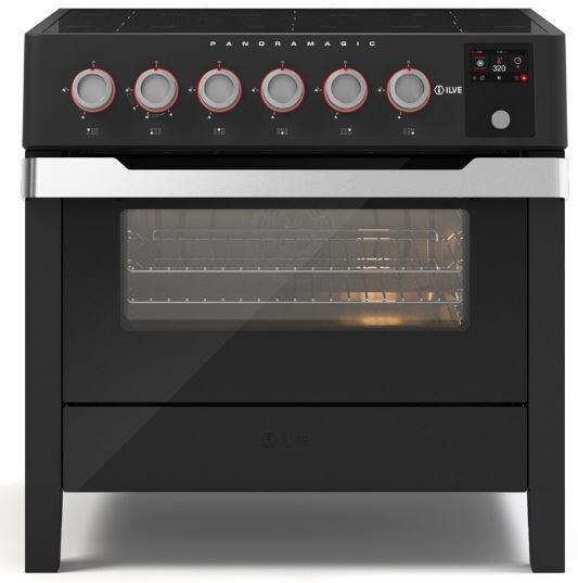 Panoramagic 36 Inch Electric Freestanding Range in Matte Black with Trim