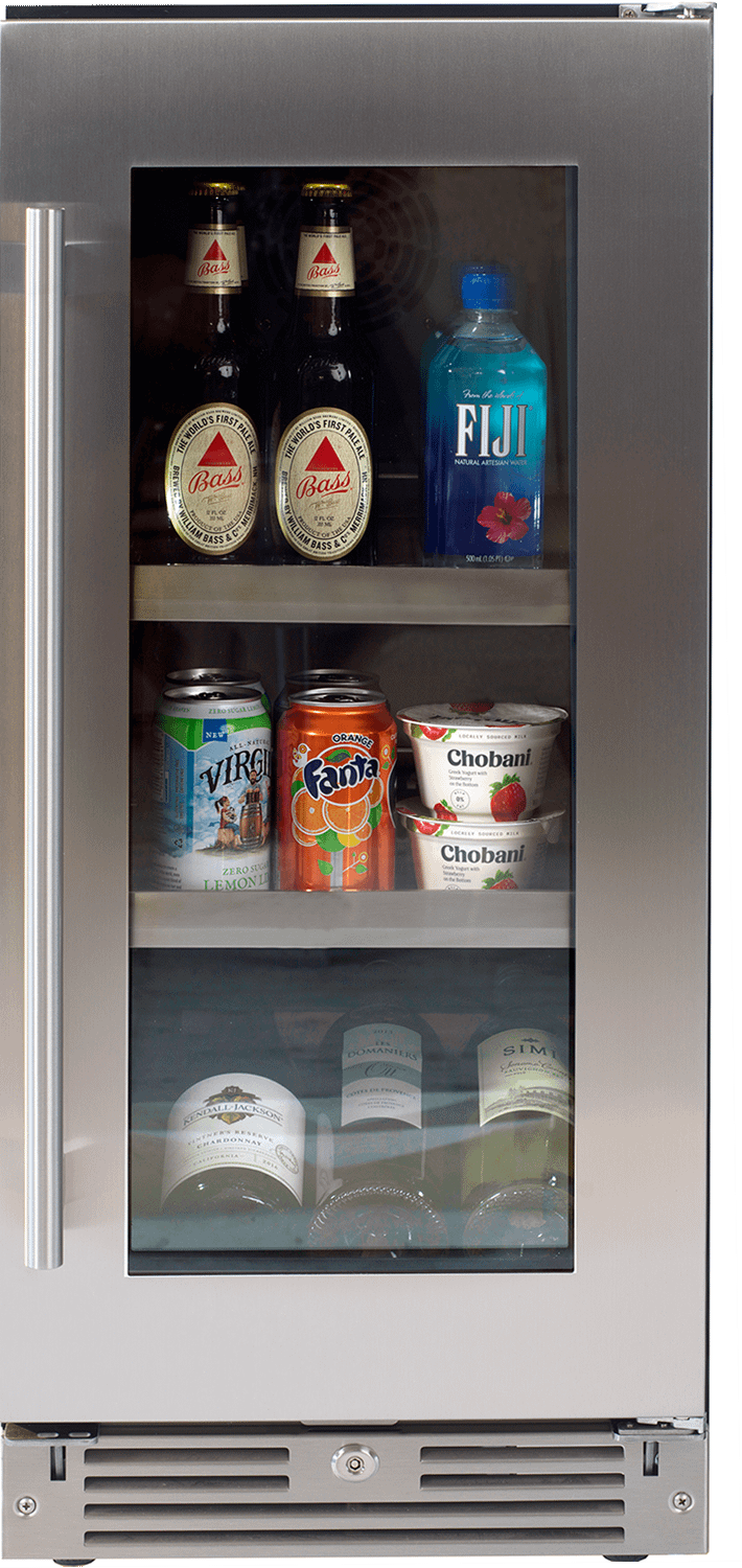 15" Beverage Center, Stainless Steel Glass, Field Reversible Hinge