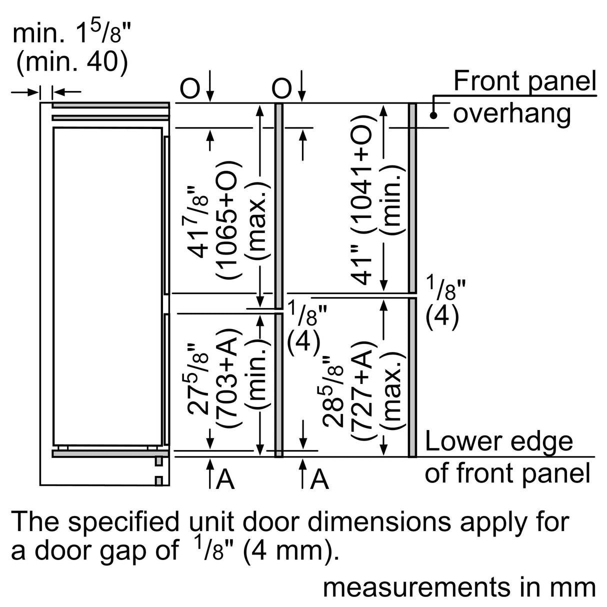 800 Series Built-in Bottom Freezer Refrigerator Softclose® Flat Hinge