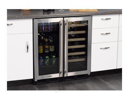 15" High Efficiency Single Zone Wine Cellar - Panel Overlay Frame Glass Door - Integrated Right Hinge
