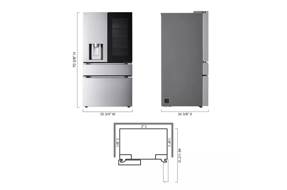29 cu. ft. Smart InstaView® Standard-Depth MAX™ 4-Door French Door Refrigerator with Full-Convert Drawer™