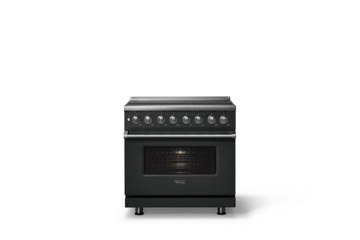 36"W. Induction Range (Finish: Antique Bronze, Trim: Polished Chrome)