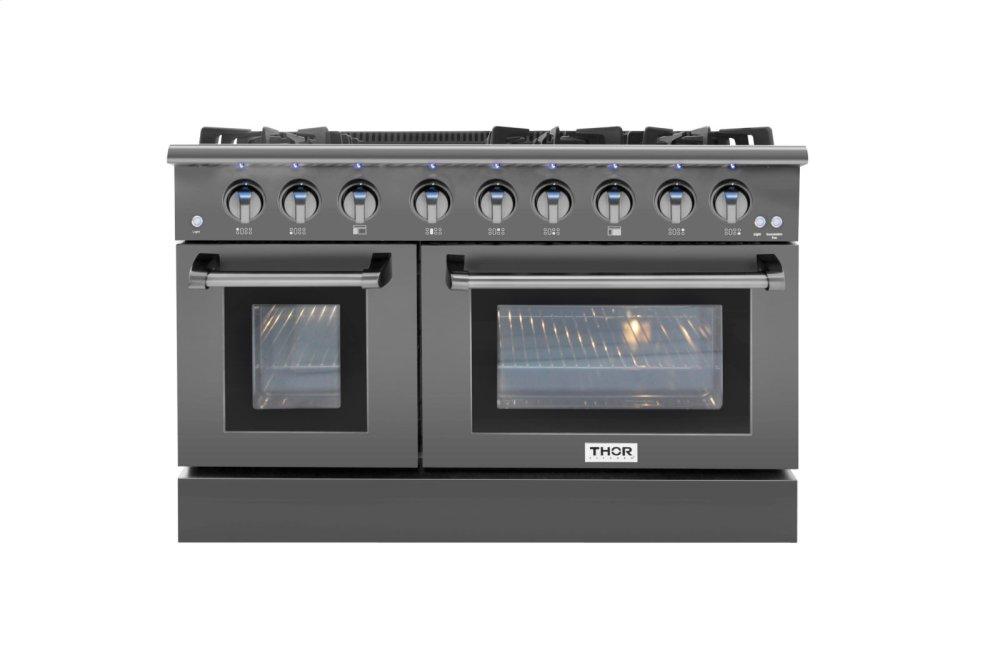 48 Inch Professional Gas Range In Black Stainless Steel