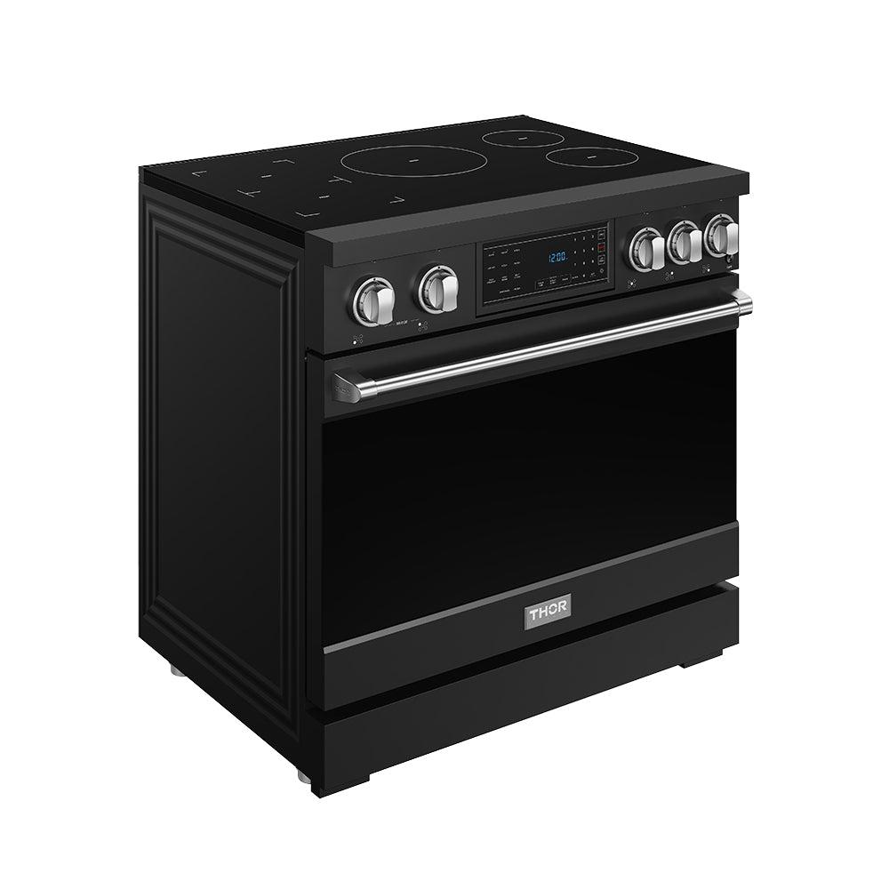 36 Inch Professional Induction Range With Tilt Panel Touch Control In Black and Stainless Steel Gordon Ramsay Series