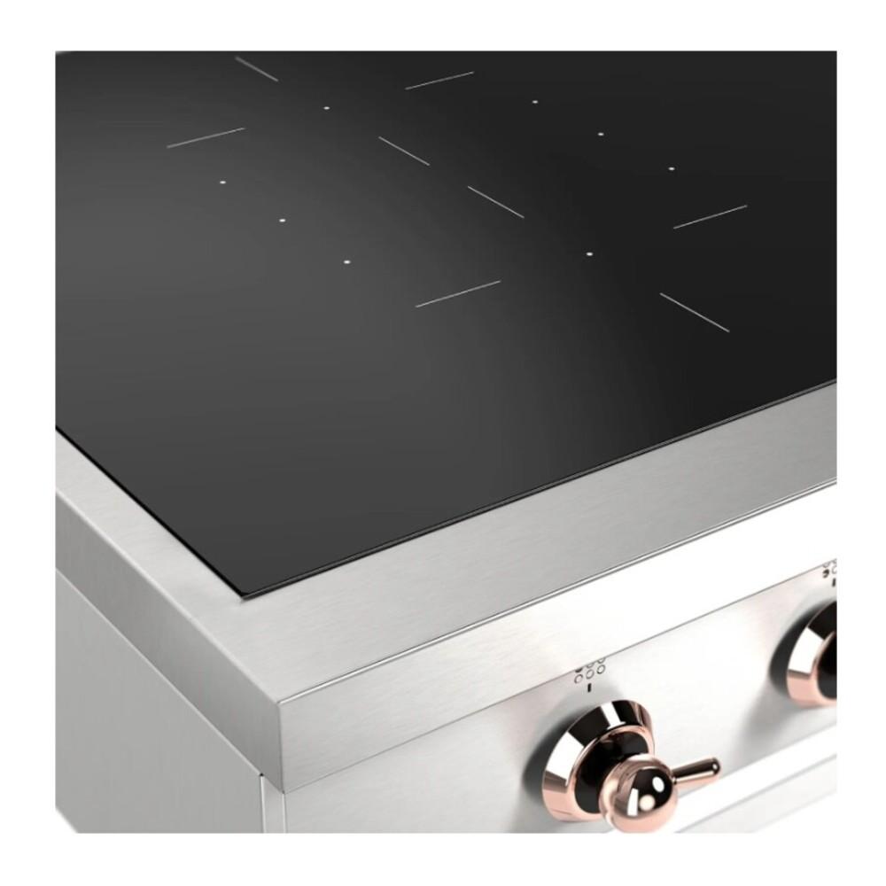 ILVE UHCPI486NSSP Nostalgie II 48 inch Built-In Induction Rangetop with 6 Elements, Stainless Steel (Copper)