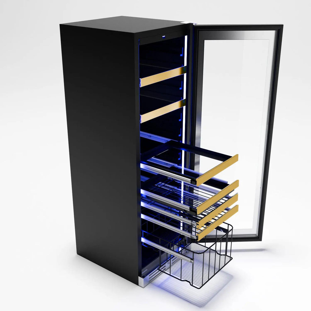 Tall Beverage Center Black Glass
