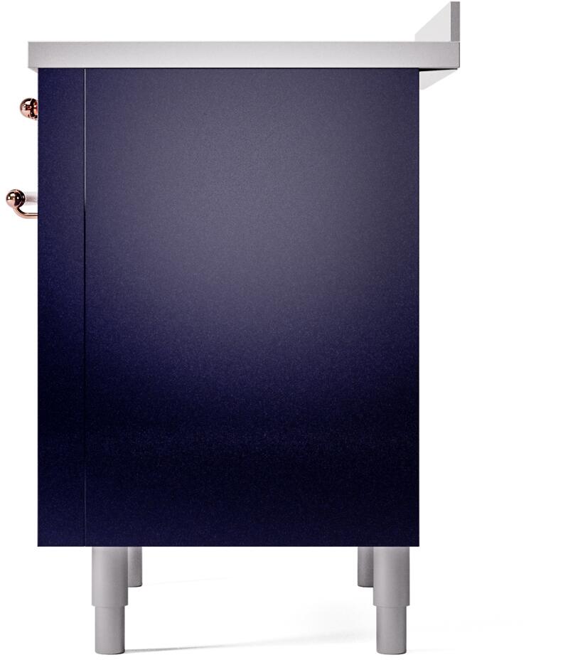 Nostalgie II 36 Inch Electric Freestanding Range in Blue with Copper Trim