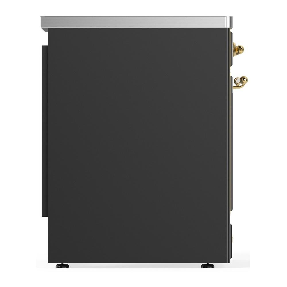 ILVE UMIB30NR3MGG Majestic III 30 inch Induction Range with 4 Elements, 4 cu. ft. Oven Capacity (Triple Glass Door, Graphite Matte, Brass)