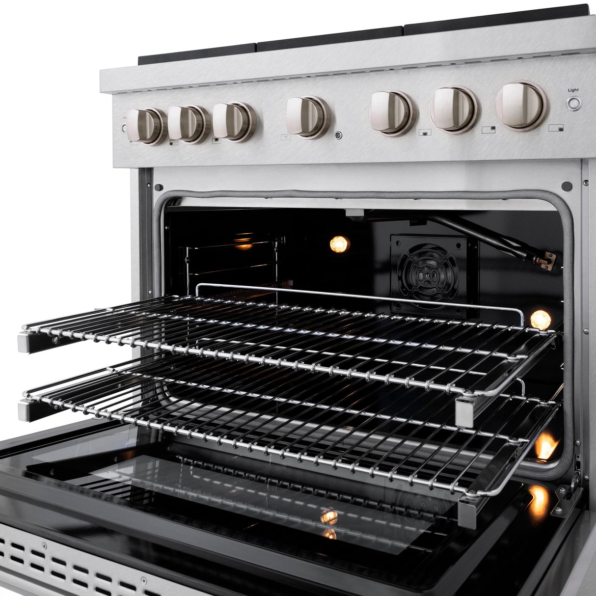 ZLINE 36 in. 5.2 cu. ft. 6 Burner Gas Range with Convection Gas Oven in DuraSnow' Stainless Steel (SGRS-36)