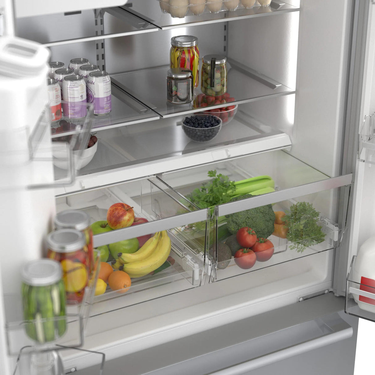 500 Series French Door Bottom Mount Refrigerator 36" Stainless steel (with anti-fingerprint), Total No Frost