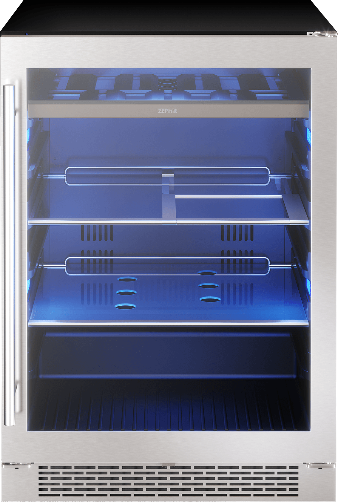 Presrv Beverage Cooler, 24in Under Cabinet, SS+Glass, Reverse Door, 1 Zone