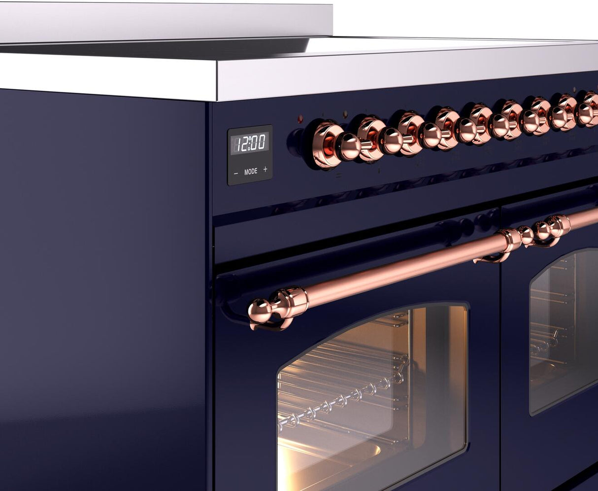 Nostalgie II 40 Inch Electric Freestanding Range in Blue with Copper Trim
