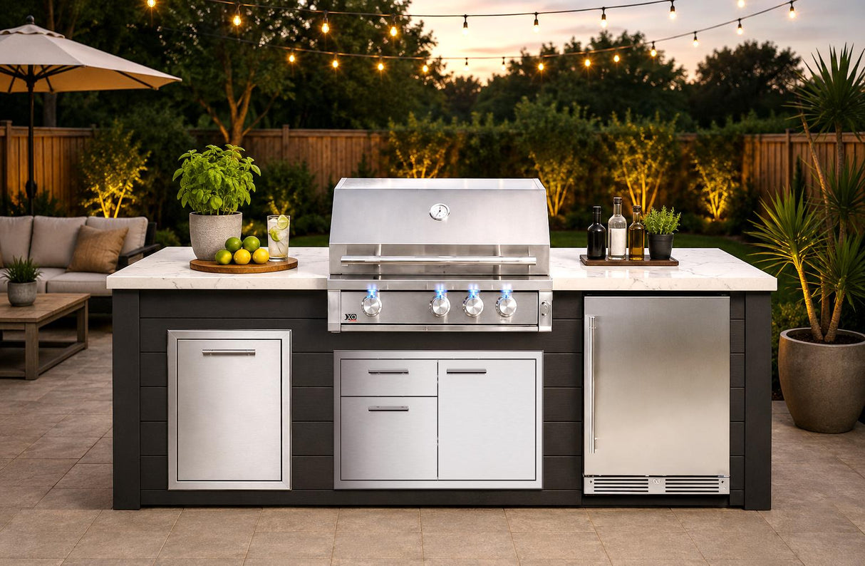 32in XLT Grill Black Outdoor Kitchen Island