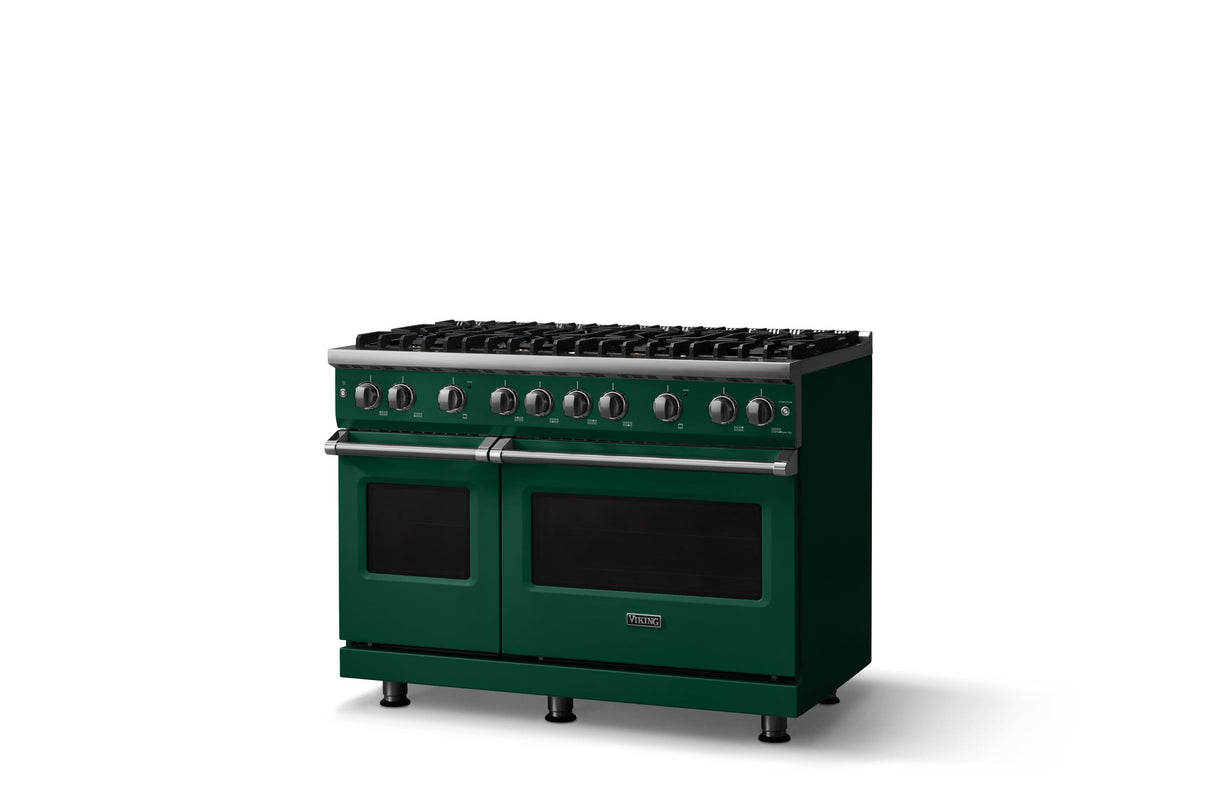 48"W. Sealed Burner Gas Range (Burner: 8b, Finish: Ivy, Trim: Polished Chrome, Fuel: Natural Gas)