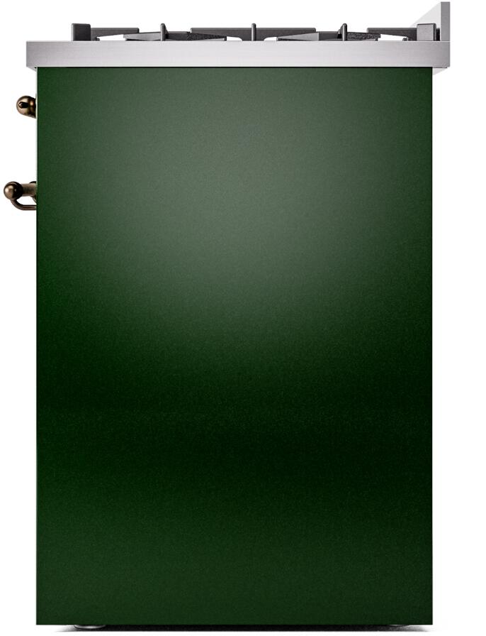 Nostalgie II 30 Inch Dual Fuel Natural Gas Freestanding Range in Emerald Green with Bronze Trim