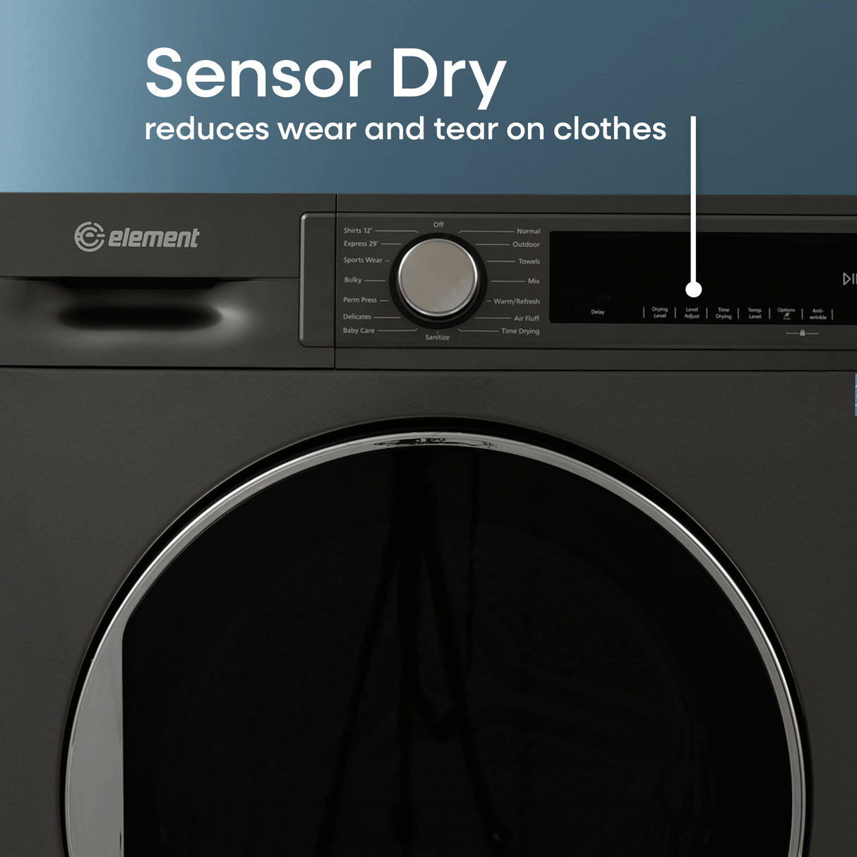 Element 4.0 cu. ft. Front Load Electric Dryer - Gray, ENERGY STAR (ECD4224EGG)