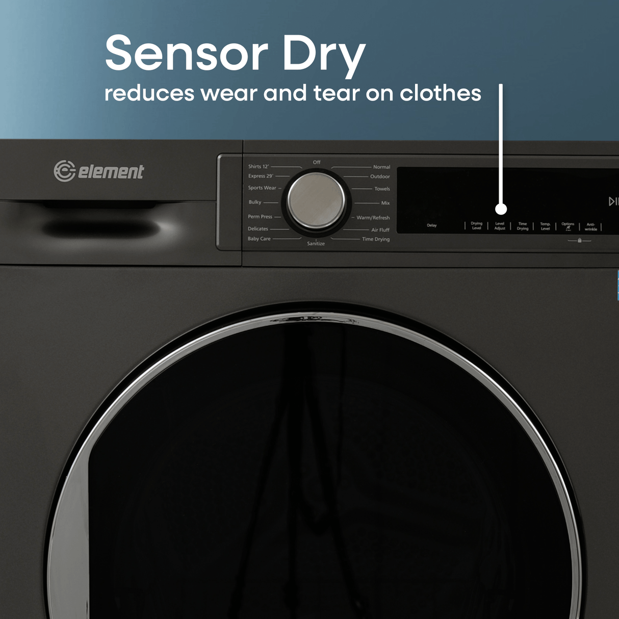 Element 4.0 cu. ft. Front Load Electric Dryer - Gray, ENERGY STAR (ECD4224EGG)