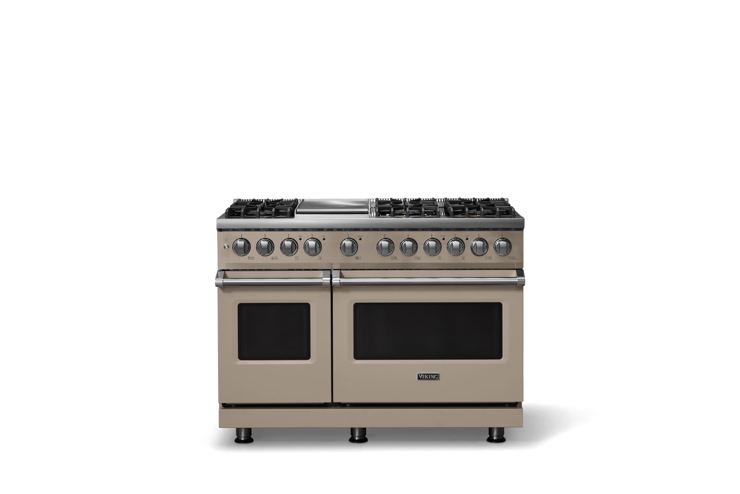 48"W. Dual Fuel Range (Burner: 6g, Finish: Nantucket, Trim: Polished Chrome, Fuel: Natural Gas)