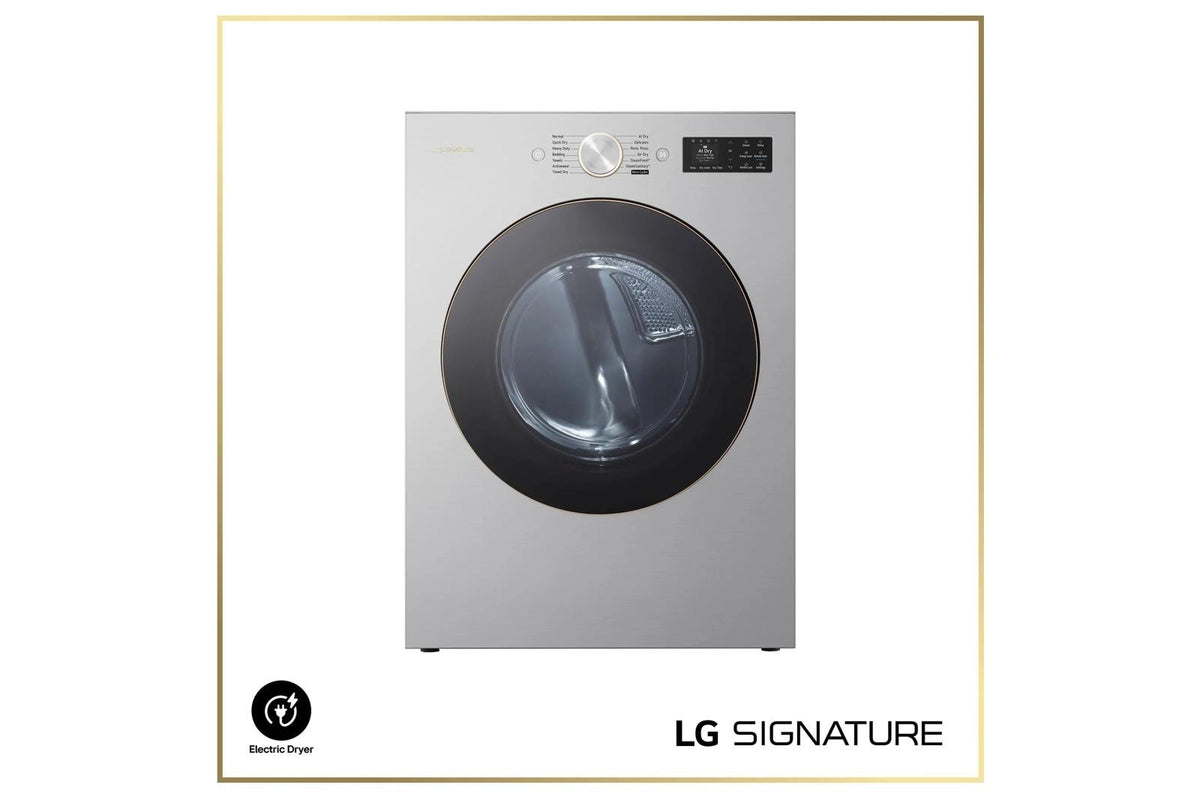LG SIGNATURE 9.0 cu. ft. Mega Capacity Smart Front Load Electric Dryer with TurboSteam®, Built-In Intelligence and Hybrid Electronic Controls with LCD Display