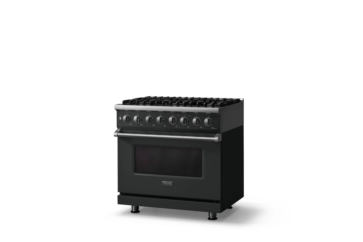 36"W. Dual Fuel Range (Burner: 6b, Finish: Antique Bronze, Trim: Polished Chrome, Fuel: Natural Gas)