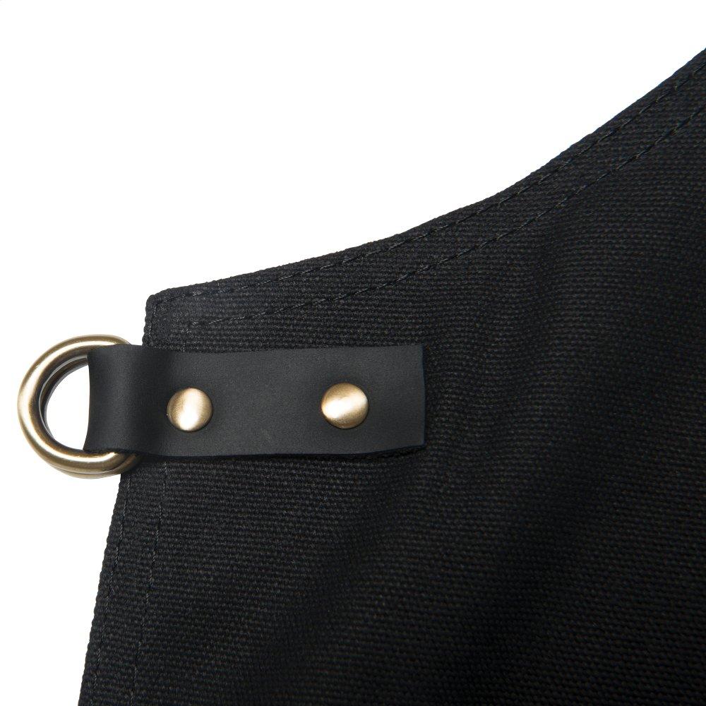 Grilling Apron - Black Canvas & Leather L