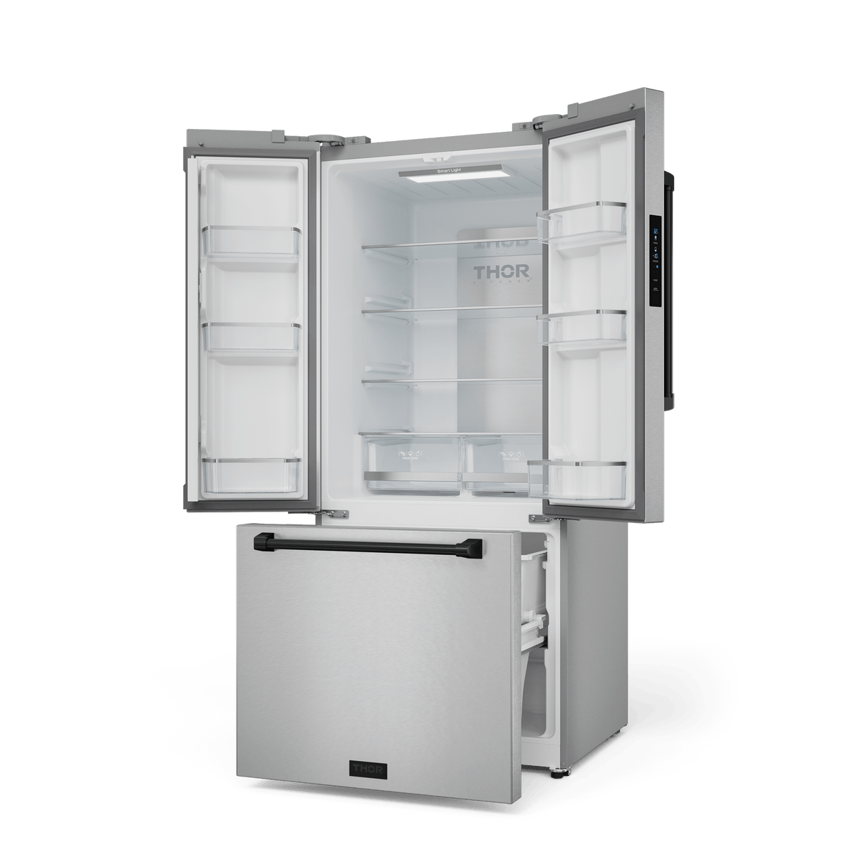 30 Inch 17.5 Cu Ft French Door Counter Depth Refrigerator With Ice Maker In Stainless Steel/black Gordon Ramsay Series