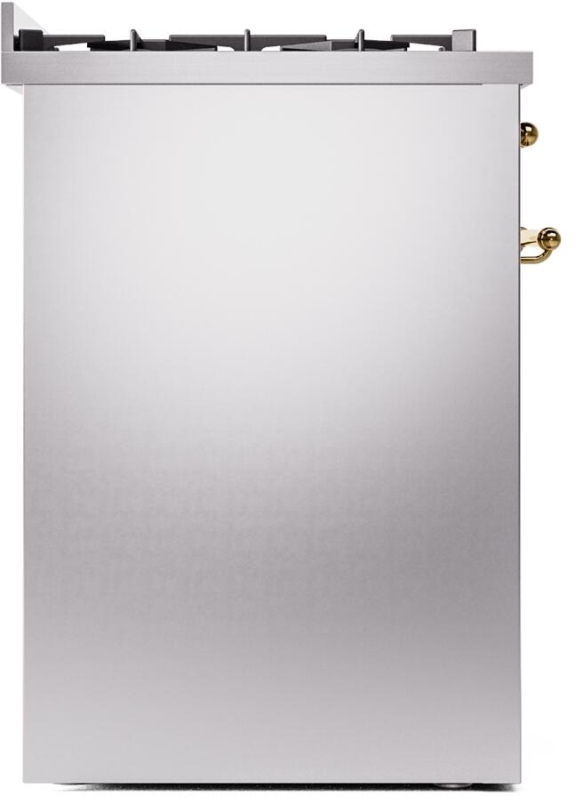 Nostalgie II 30 Inch Dual Fuel Natural Gas Freestanding Range in Stainless Steel with Brass Trim