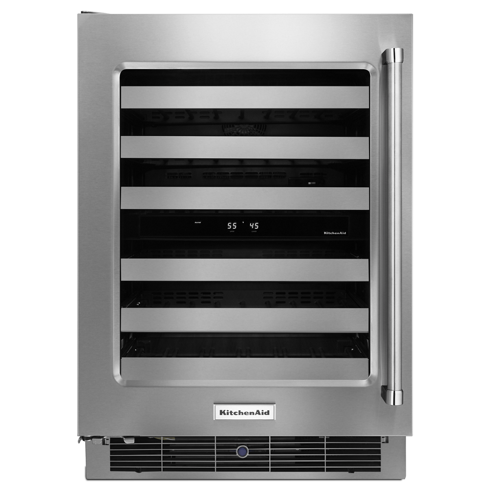 24" Wine Cellar with Glass Door and Metal-Front Racks