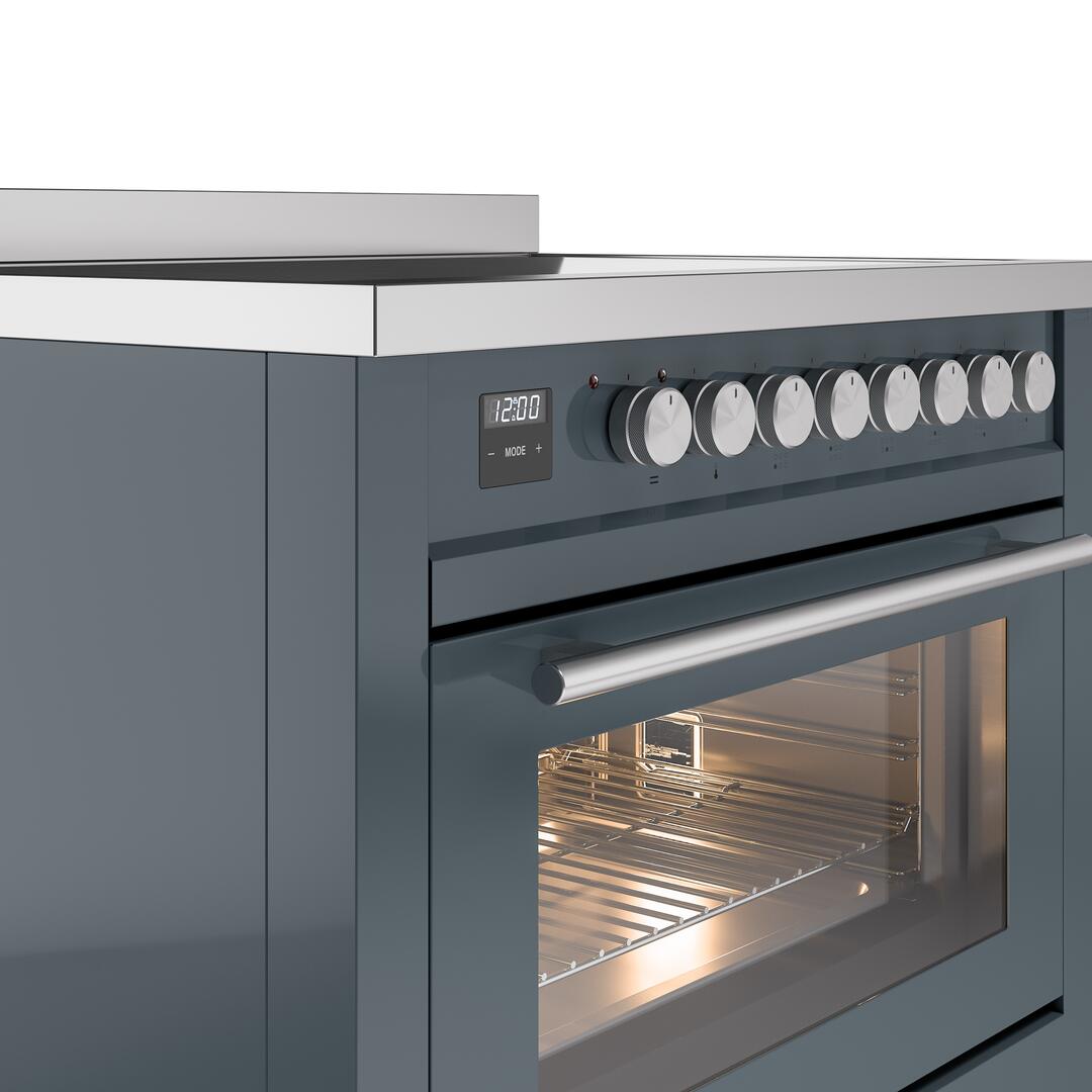 Professional Plus II 36 Inch Electric Freestanding Range in Blue Grey with Trim