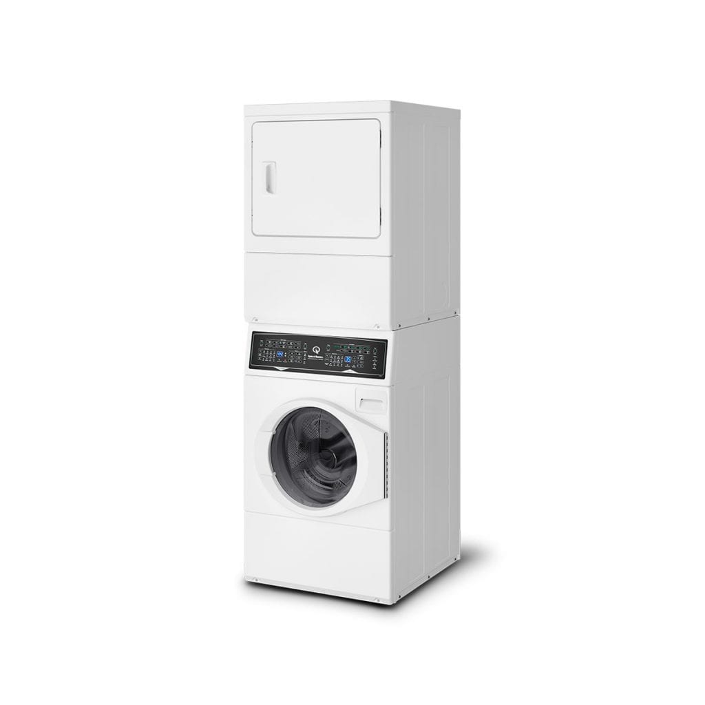 SF7 Stacked White Washer - Gas Dryer with Pet Plus Sanitize Fast Cycle Times 5-Year Warranty