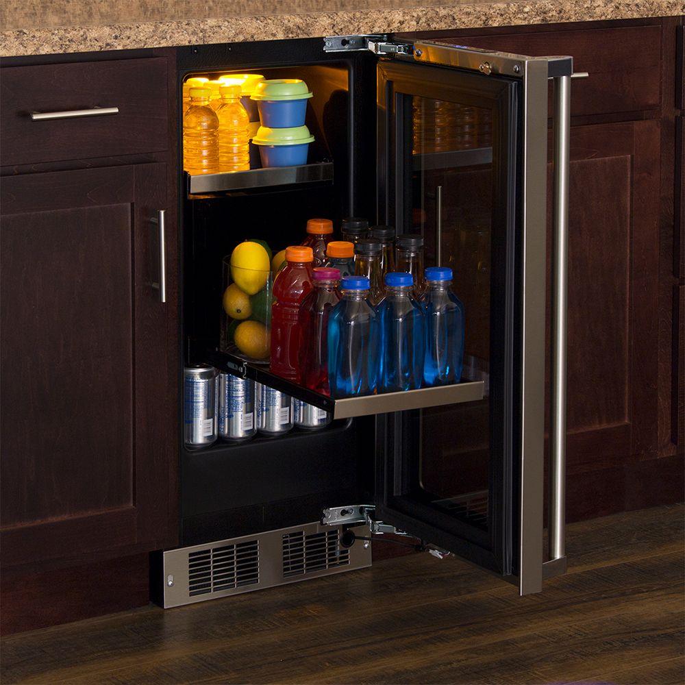 15-In Professional Built-In Beverage Center with Door Style - Stainless Steel Frame Glass, Door Swing - Right