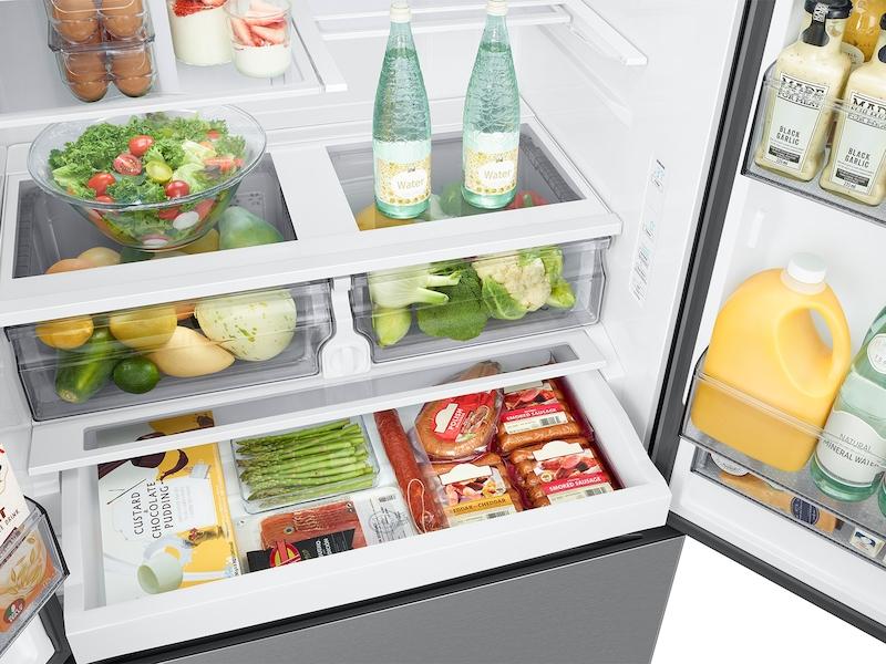 27 cu. ft. Counter Depth Mega Capacity 3-Door French Door Refrigerator with Dual Auto Ice Maker in a Stainless Look