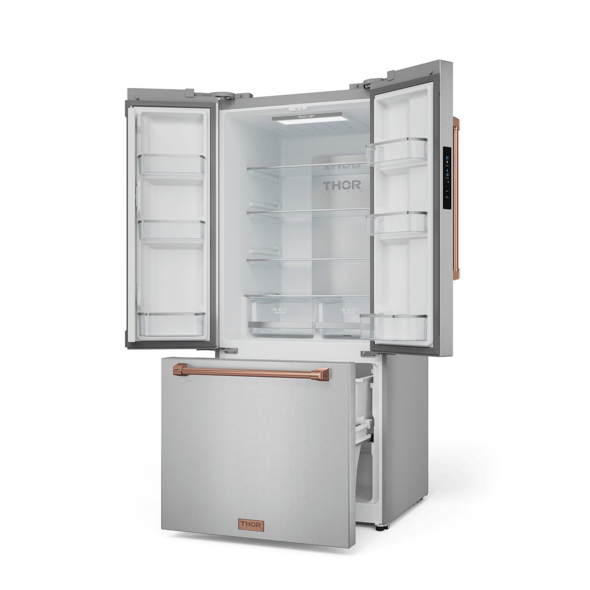 30 Inch 17.5 Cu Ft French Door Counter Depth Refrigerator With Ice Maker In Stainless Steel/rose Gold Gordon Ramsay Series