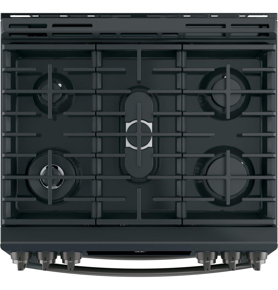 GE Profile™ 30" Smart Slide-In Front-Control Gas Double Oven Convection Range