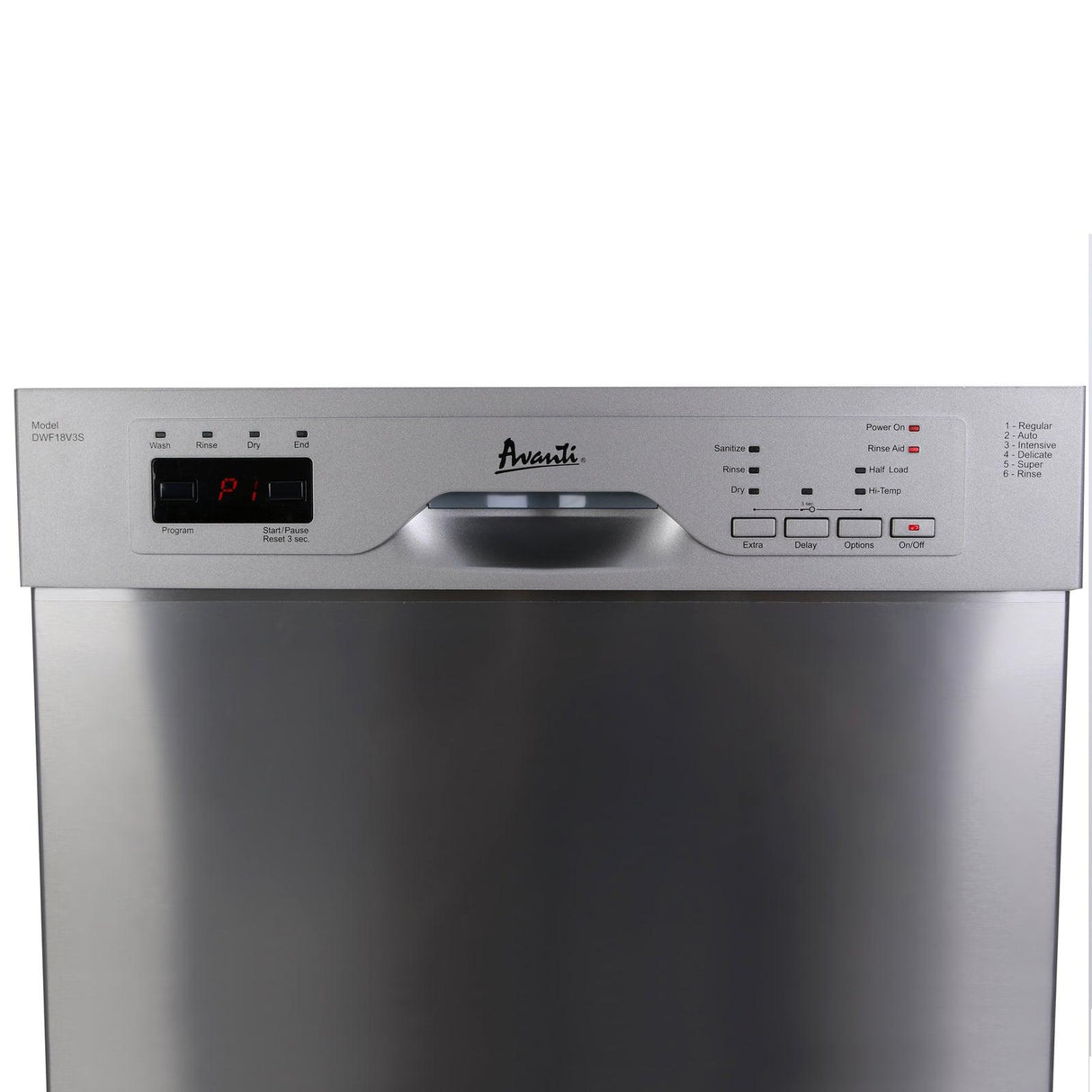 Avanti 18" Built In Dishwasher - Stainless Steel