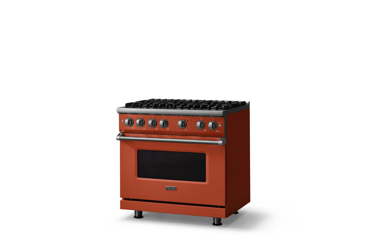 36"W. Sealed Burner Gas Range (Burner: 6b, Finish: Spiced Cider, Trim: Polished Chrome, Fuel: Natural Gas)